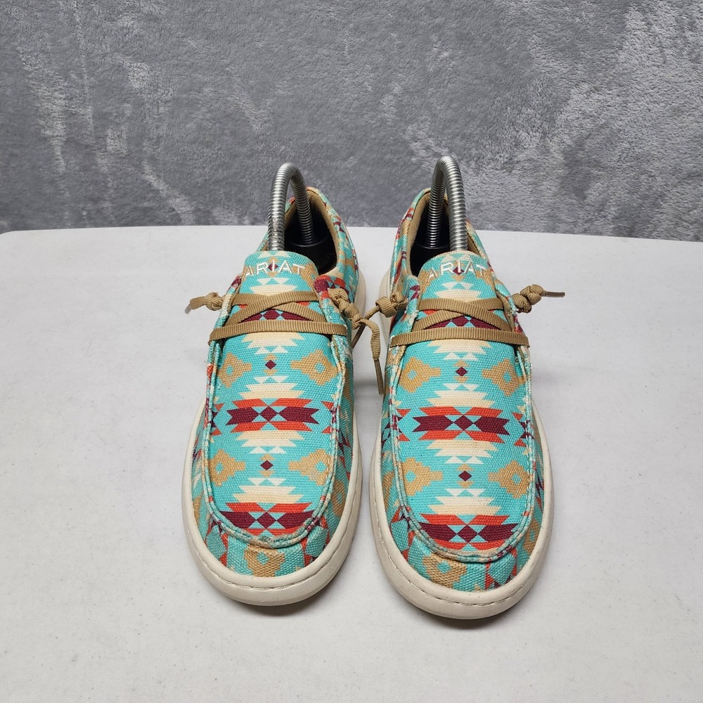 Ariat Hilo Slip On Shoes Womens Size 8 Turquoise Western Aztec Saddle Blanket - Picture 5 of 11